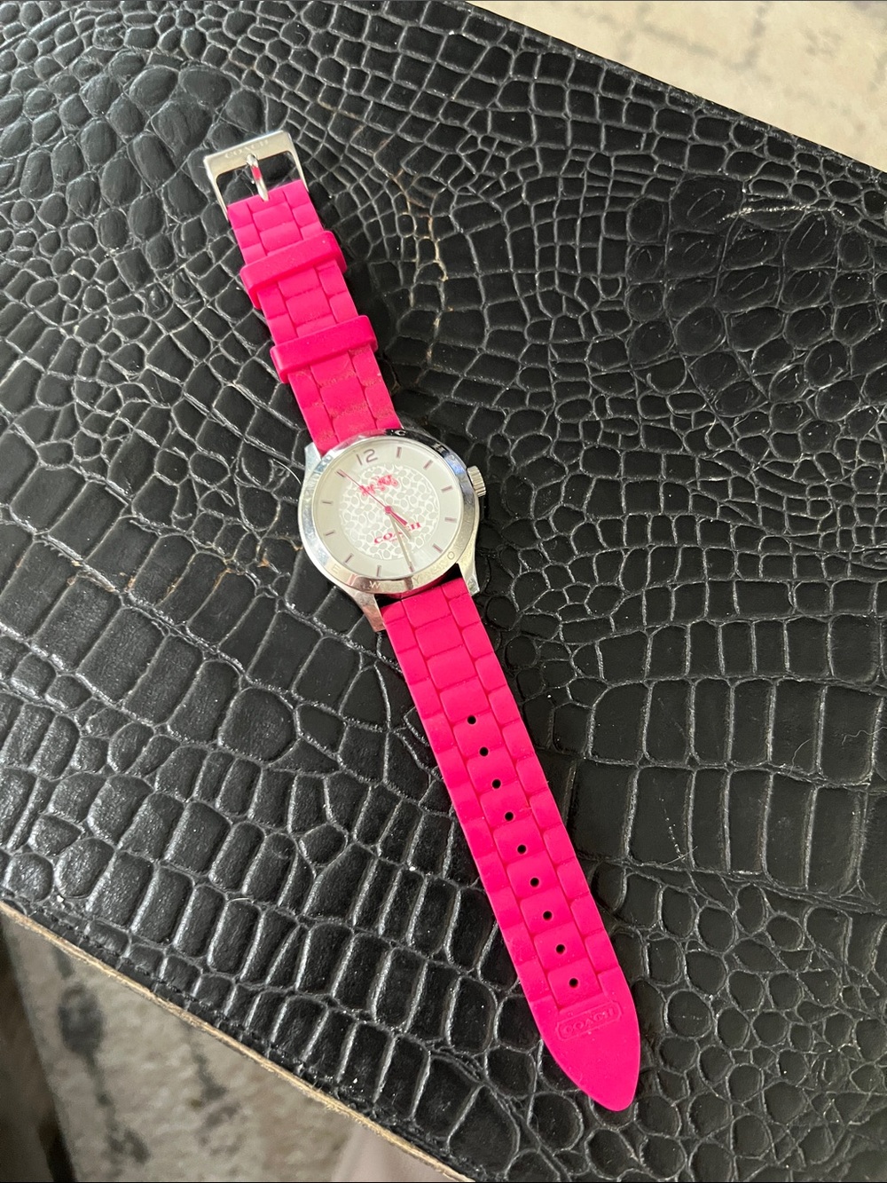 Coach Pink Rubber Strap Watch